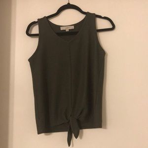 Hunter green Ann Taylor Loft tie front tank top